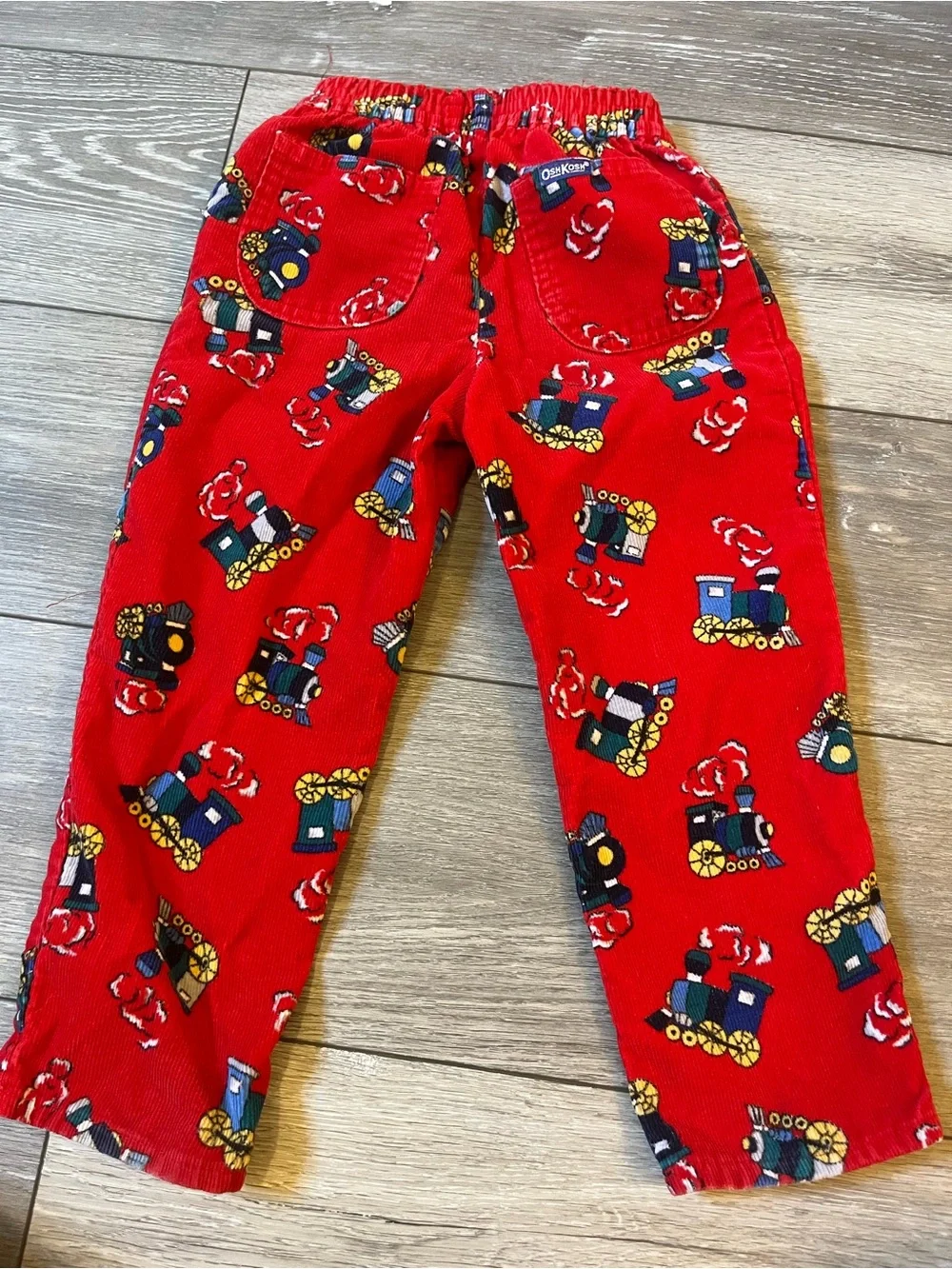 Vintage OshKosh Made in USA Train Corduroy Pants 3T